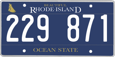 RI license plate 229871