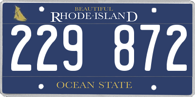 RI license plate 229872