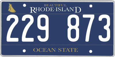 RI license plate 229873