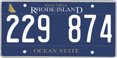 RI license plate 229874