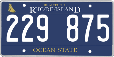 RI license plate 229875