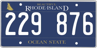 RI license plate 229876