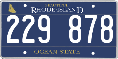 RI license plate 229878