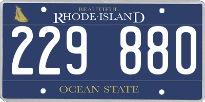 RI license plate 229880