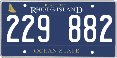 RI license plate 229882