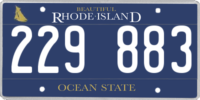 RI license plate 229883