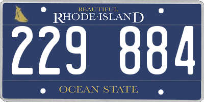 RI license plate 229884