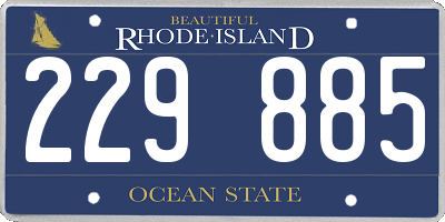 RI license plate 229885