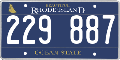 RI license plate 229887