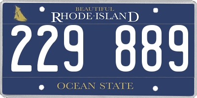 RI license plate 229889