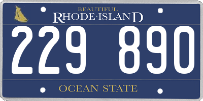 RI license plate 229890