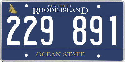 RI license plate 229891