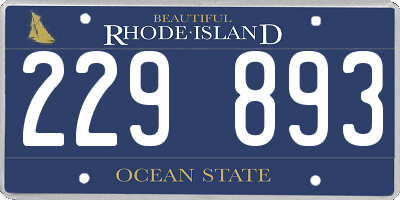 RI license plate 229893