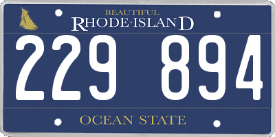 RI license plate 229894