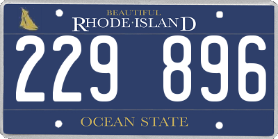 RI license plate 229896