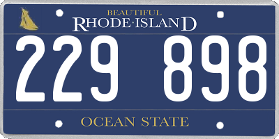 RI license plate 229898