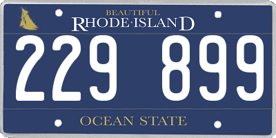 RI license plate 229899