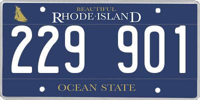 RI license plate 229901