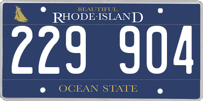 RI license plate 229904