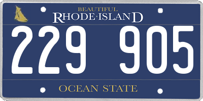 RI license plate 229905