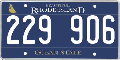 RI license plate 229906