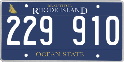 RI license plate 229910