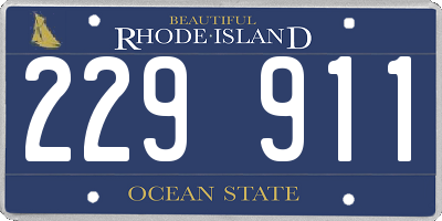RI license plate 229911