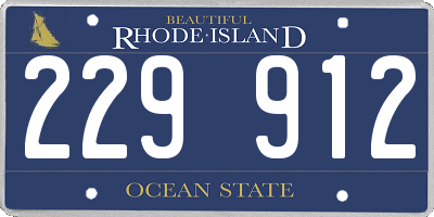 RI license plate 229912