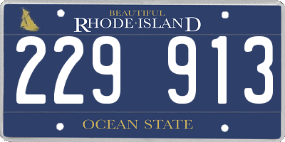 RI license plate 229913