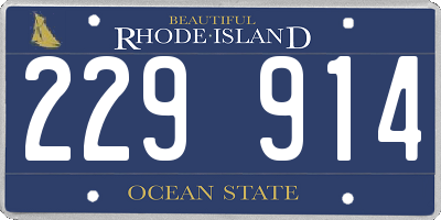 RI license plate 229914