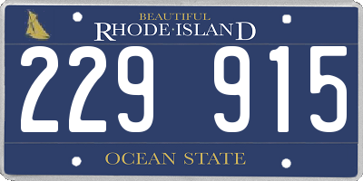 RI license plate 229915