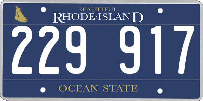 RI license plate 229917