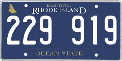 RI license plate 229919