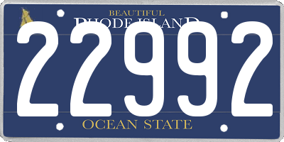 RI license plate 22992