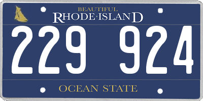 RI license plate 229924