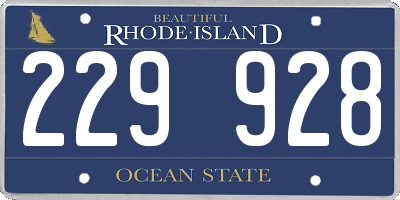 RI license plate 229928