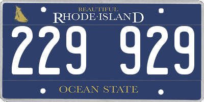 RI license plate 229929