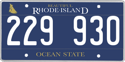 RI license plate 229930