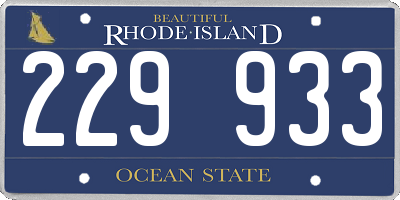 RI license plate 229933