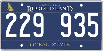 RI license plate 229935