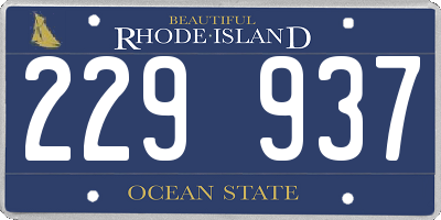 RI license plate 229937
