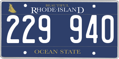 RI license plate 229940