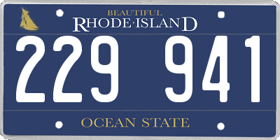 RI license plate 229941
