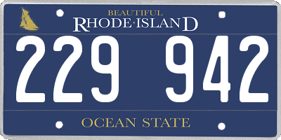 RI license plate 229942
