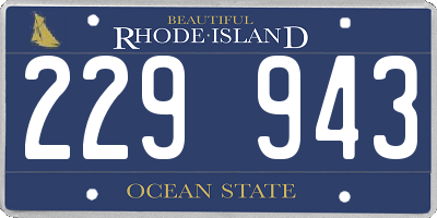 RI license plate 229943