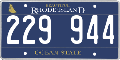 RI license plate 229944