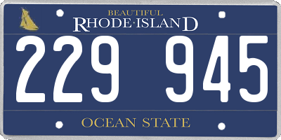 RI license plate 229945