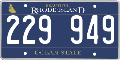 RI license plate 229949