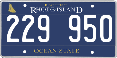 RI license plate 229950