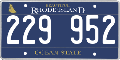 RI license plate 229952